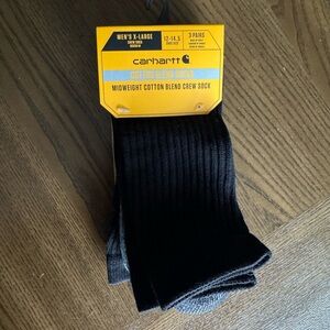 Carhartt Men's Black Midweight Crew Socks size 12-14.5